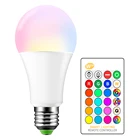 Высококачественная светодиодная RGB лампа E27, 15 Вт, 16 цветов, меняющая цвет, лампочка-свеча, лампочка, лампочка-точечный светильник, лампочка с 24 клавишами, ИК-пульт дистанционного управления