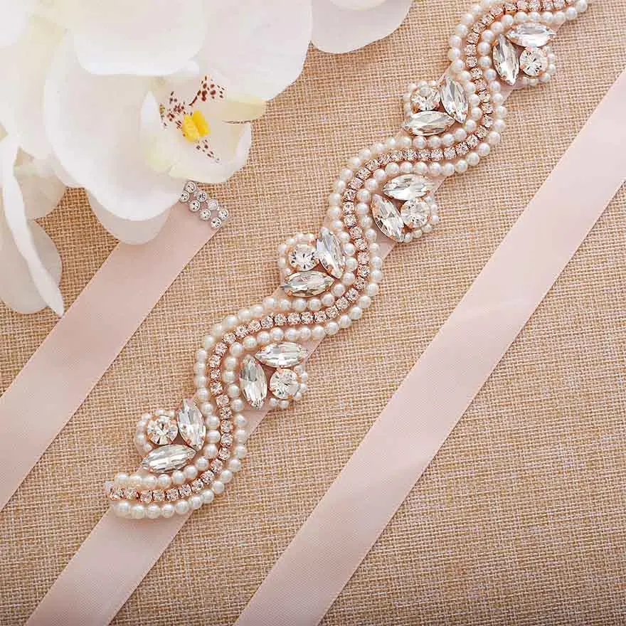 MOLANS розовое золото алмазная волна жемчужный пояс с цепочкой для невесты
