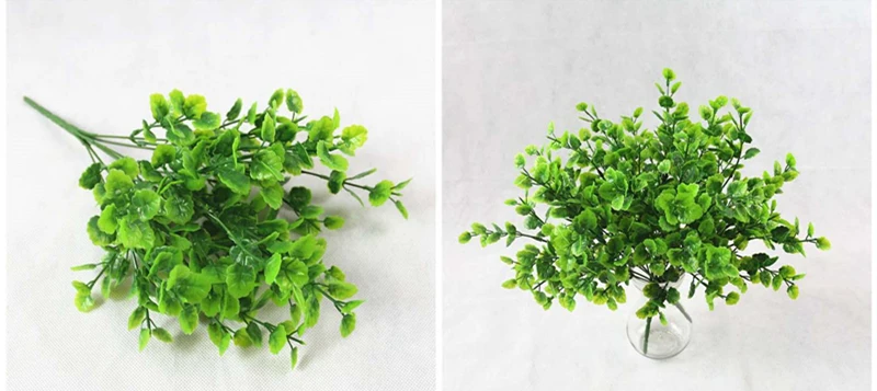 YO CHO Plante Artificielle 7 вилок имитация пластиковых папоротников трава зеленые листья поддельные растения для украшения дома и сада на открытом воздухе