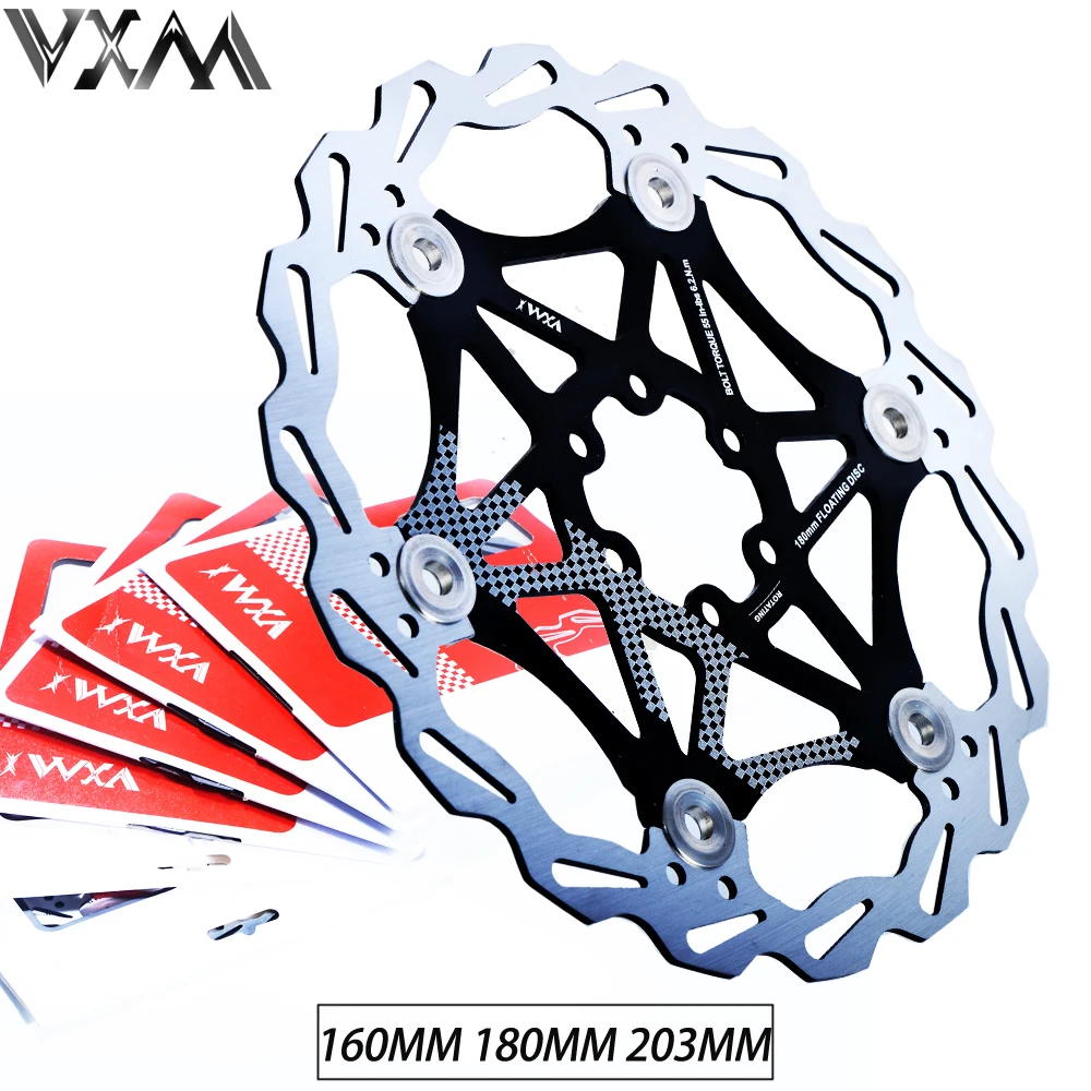 

VXM Bicycle Hydraulic Brake Pad MTB Floating Disc Brake Rotor 160mm/180MM/203MM Alloy Bicycle 6"Float Rotors brake Bicycle parts