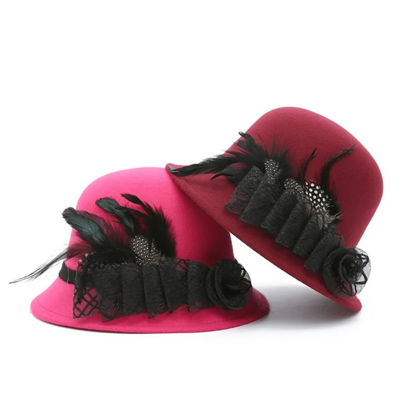 Лидер продаж 6 шт./лот Женская сетчатая мини шляпа с перьями кружевная Вуалетка