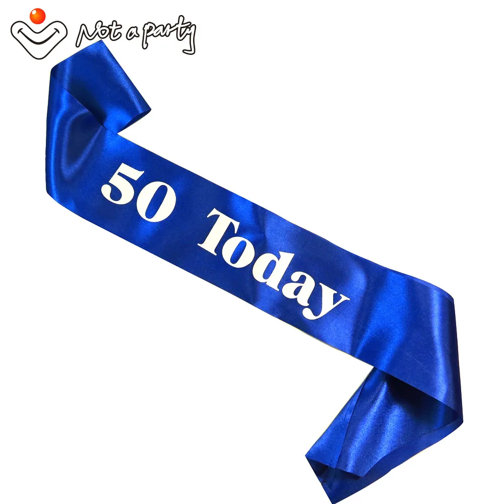 Blueround50today Синяя лента в стиле ретро для мальчиков, моя лента для дня рождения, ленты принцессы для женщин и мужчин, для взрослых, 18, 21, 30, 40, 50, вечерние платья для девочек - Цвет: Blueround50today