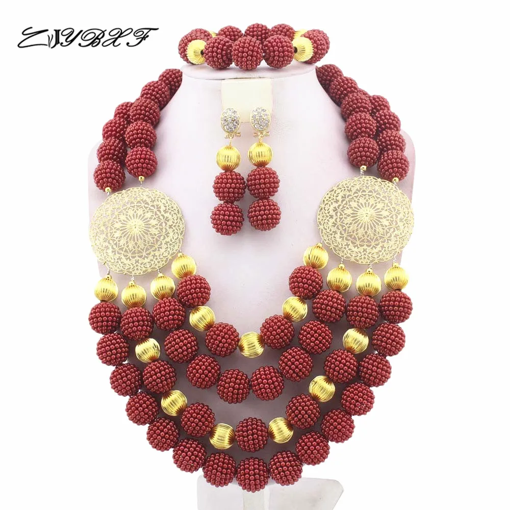 

Splendid African Beads Jewelry Sets Nigerian Wedding African Coral Beads Jewelry Set L1045