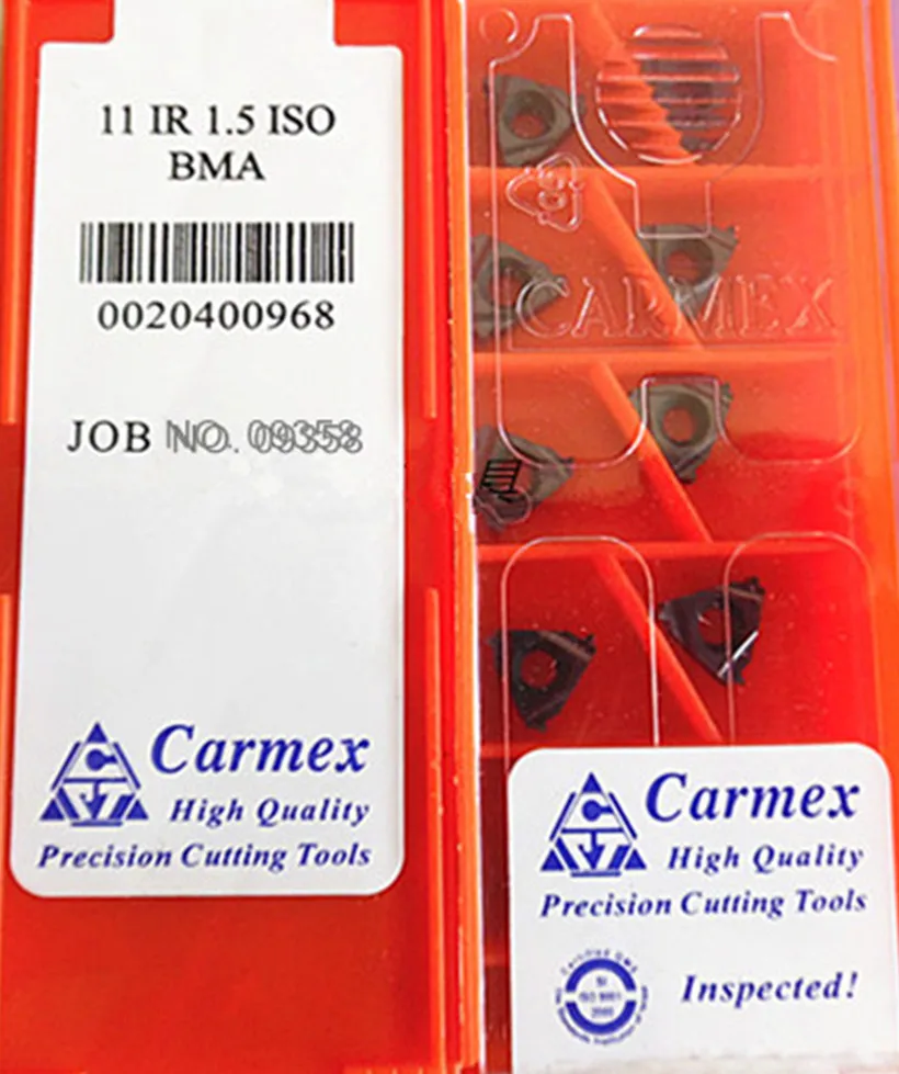 11IR A60 A55 0 5 75 1 25 2 BMA 10 шт./компл. резьба Carmex для обработки нержавеющей стали и