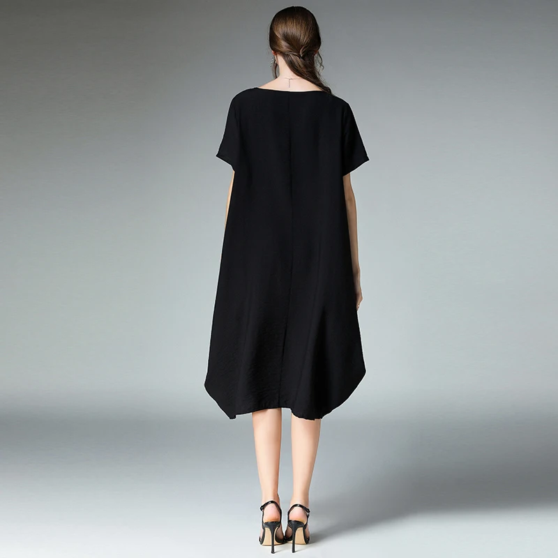 Женское длинное свободное платье кокон элегантное Асимметричное Платье макси с