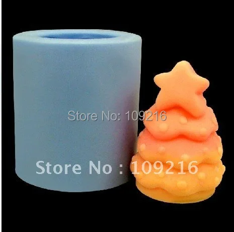 wholesale!!!New 3D Christmas Tree(R0379)  Silicone Handmade Candle Mold Crafts DIY Mold