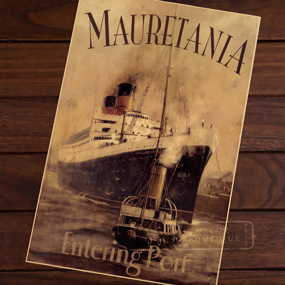Винтажный Классический Декоративный постер Mauretania с изображением паруса
