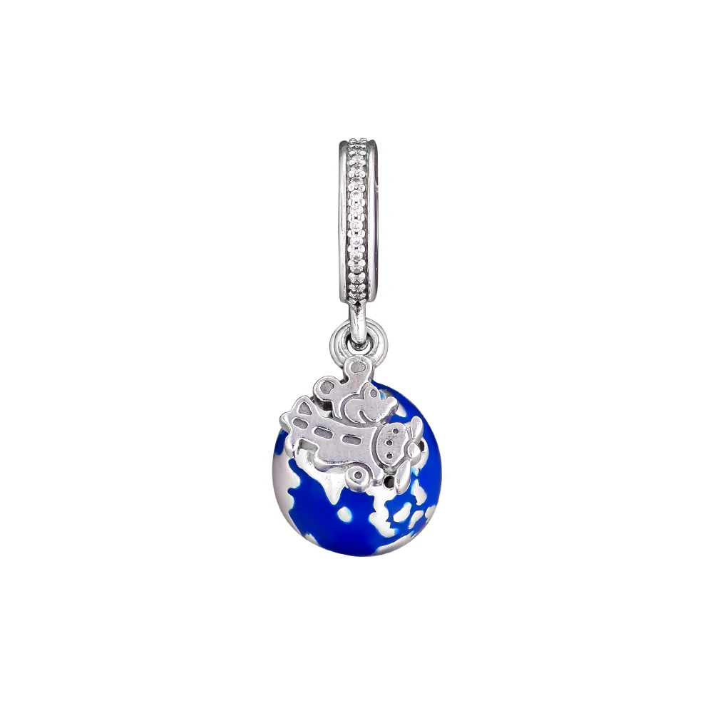 CKK Silver 925 Jewelry Fits Pandora Bracelets Mickey Globe Charm Beads Original Sterling Making | Украшения и аксессуары