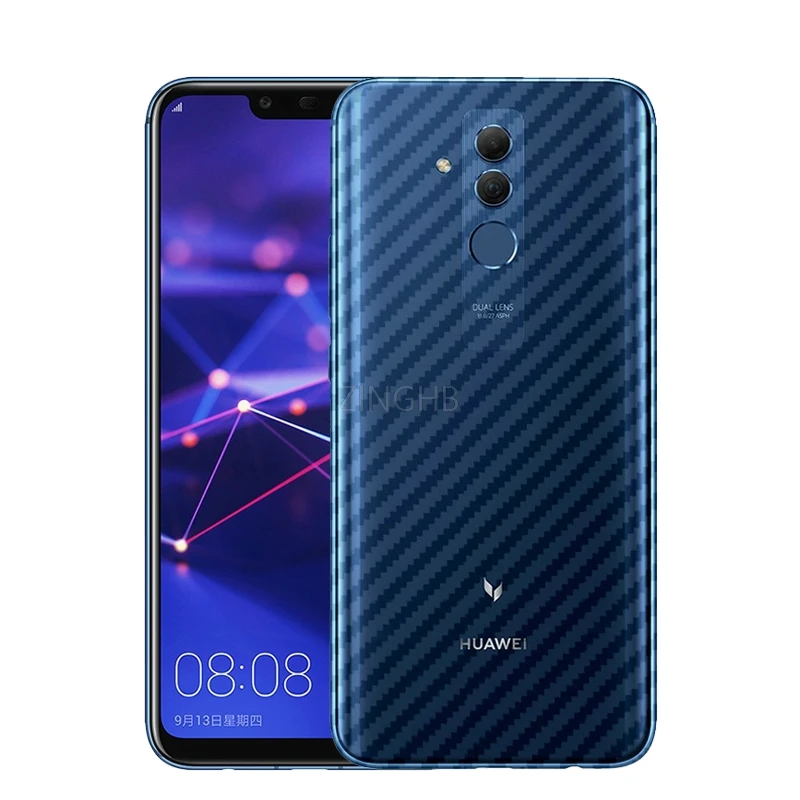 2 шт./лот задняя наклейка из углеродного волокна для huawei mate 20 Lite 6 3 &quotпрозрачный