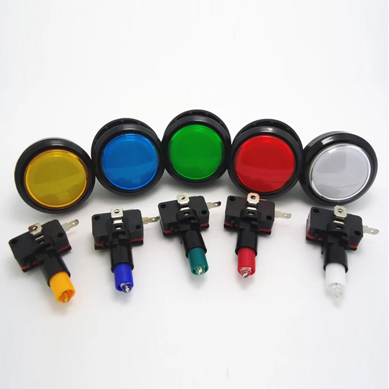 Arcade game 60mm 12v illuminated LED Button With Microswitch for MAME JAMMA DIY parts 5 colors available  - buy with discount