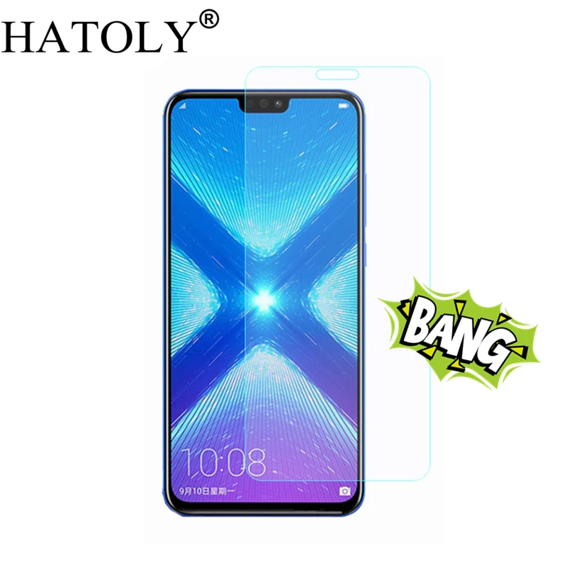 

Закаленное стекло для Huawei Honor 8X, 2 шт., ультратонкое Высокопрочное Защитное стекло для экрана Huawei Honor 8X, пленка для Honor 8X HATOLY