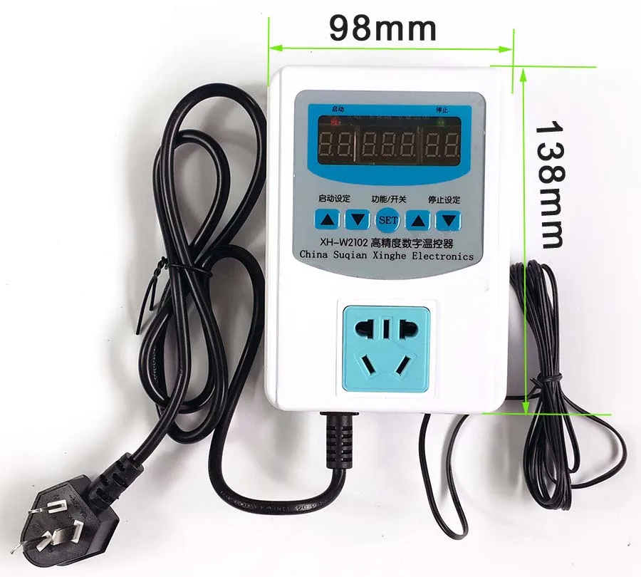 Microcomputer Controlled High Accuracy Thermostat 3 display window with timing function socket included with plug for home use