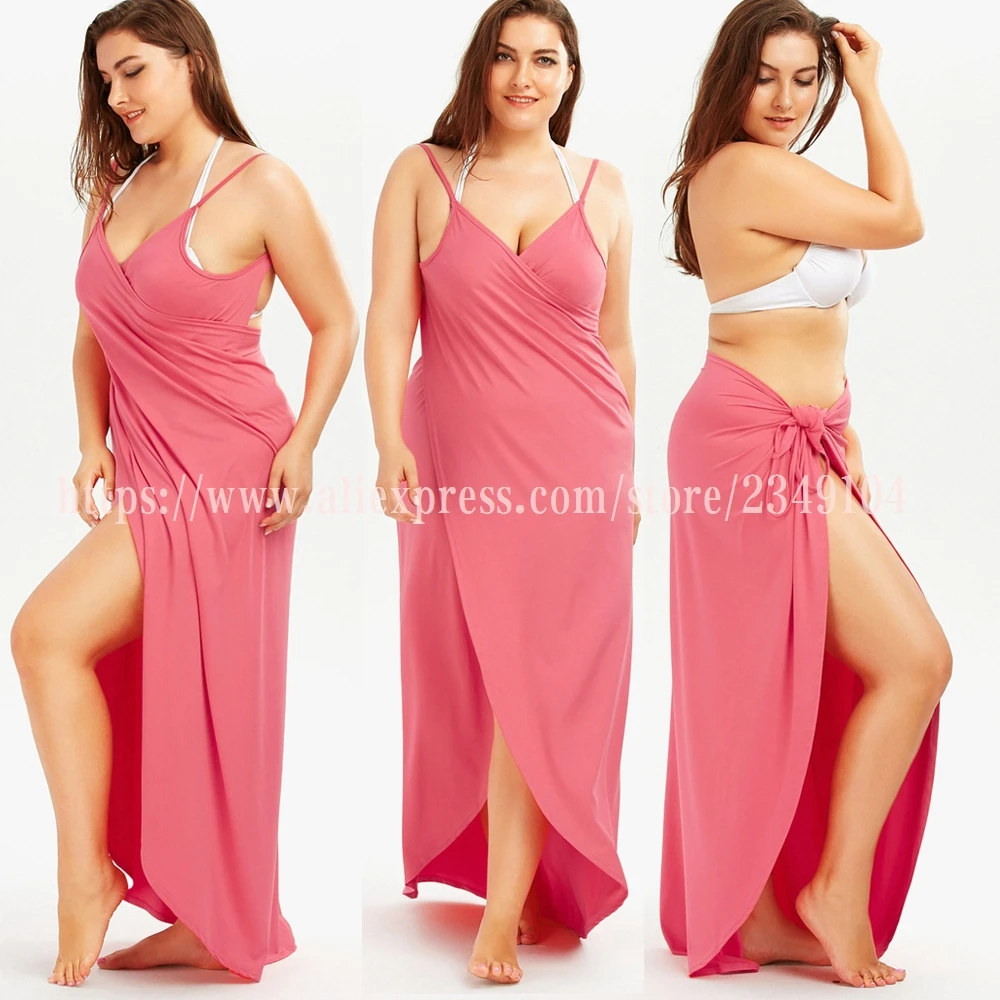 Большие размеры 5XL, свободные, сексуальные, вечерние, пляжные, повседневные, бохо, длинное, макси, с запахом, платье-комбинация,, летнее, облегающее, на тонких бретелях, женское платье