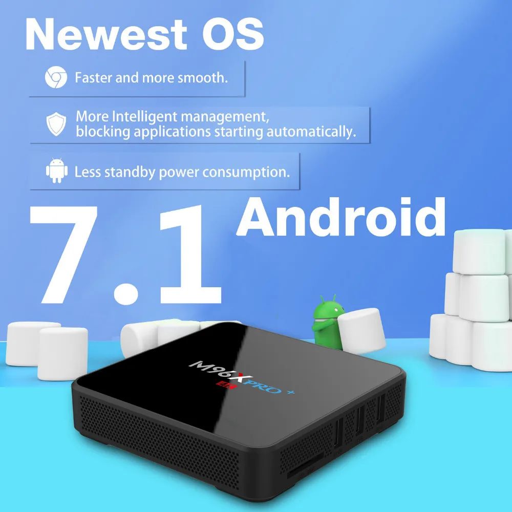 7 1 м ТВ коробка Android 1000 Amlogic S905W Восьмиядерный 2 ГБ/16 ГБ WiFi 4 К Bluetooth Smart tv Box HD