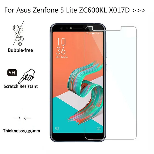 2 piezas de vidrio Protector de pantalla Asus Zenfone 5 Lite ZC600KL vidrio templado para Asus Zenfone 5 Lite ZC600KL vidrio Anti ara&ntilde;azos X017D-1