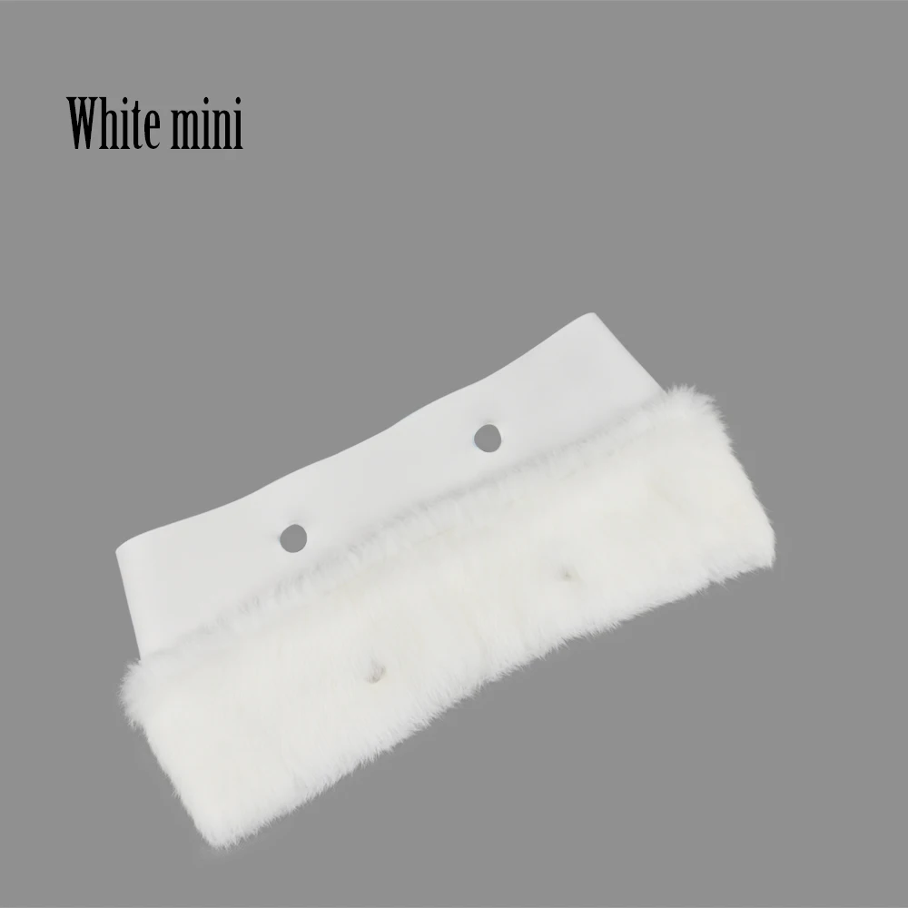 White mini Tanqu плюшевой отделкой для O BAG термальность плюшевое украшение кроличий мех подходит классический большой мини Obag - Цвет: White mini