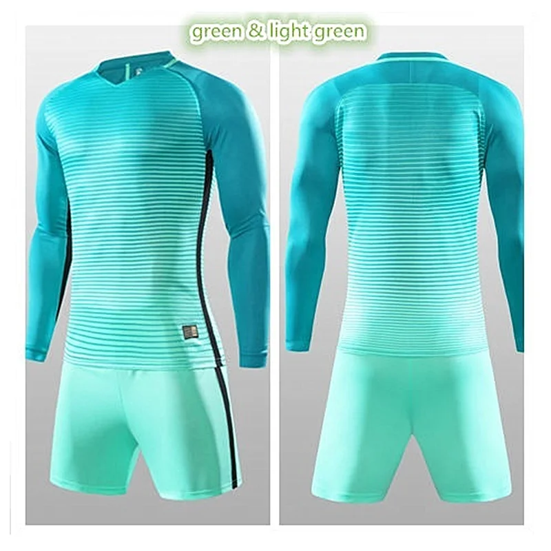 Light Green Для взрослых и детей футбольные майки с длинными рукавами Спортивная одежда футбольные тренировочные костюмы Футбольная форма одежда спортивная одежда - Цвет: Light Green