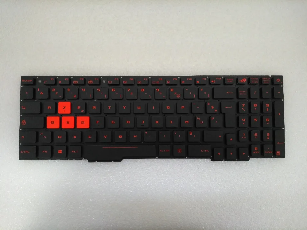 Клавиатура с французской подсветкой для Asus GL553V/GL553VD/GL553VE/GL553VW/FX553V/ZX553V оранжевыми