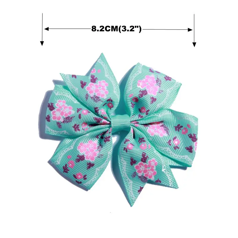 50 шт. 3." Лидер продаж бутик волосы бант с цветком для девочек Grosgrain ленты hairbow с зажимами Шпилька для девочек аксессуары для волос