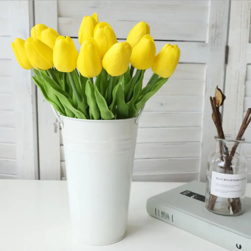 1 шт. ПУ тюльпаны Искусственные цветы Настоящее касание искусственное para decora мини