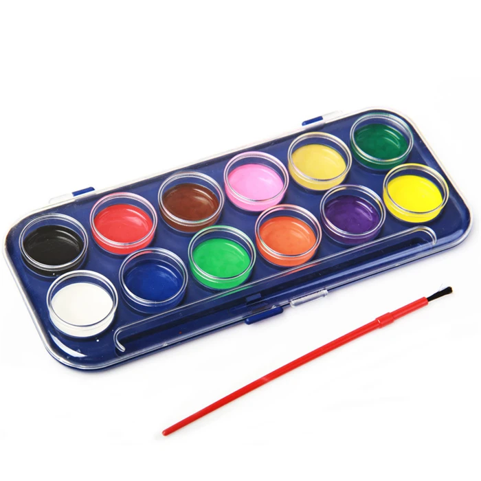 Фото Краски ing инструмент 12 Цветов высокое качество с 1 акварель Кисточки детский