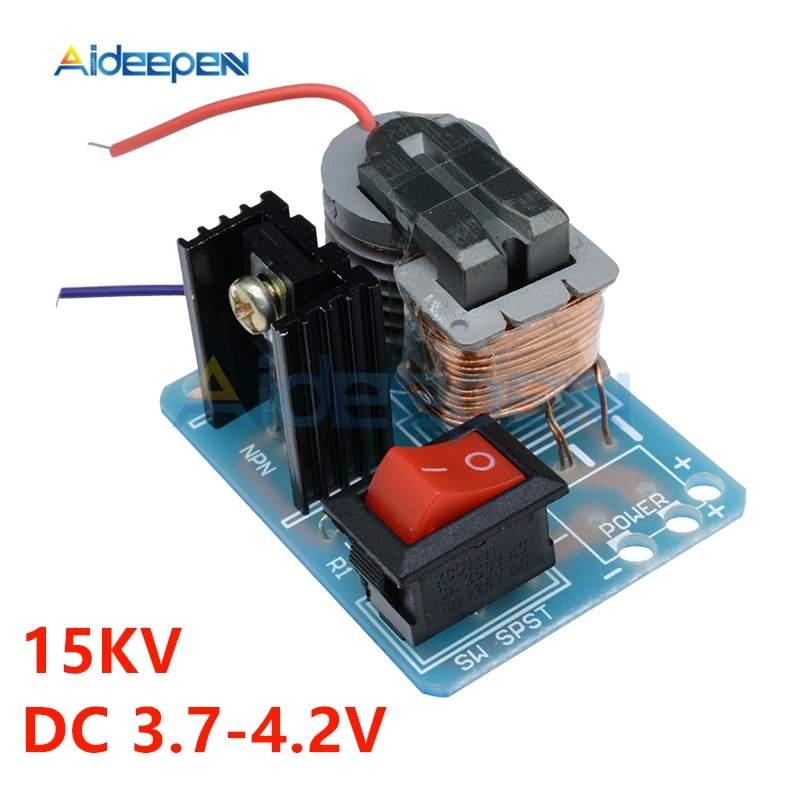 10pcs High Frequency 15KV DC High Voltage Arc Ignition Generator Inverter Boost Step Up 18650 DIY Kit Transformer Suite 3.7V