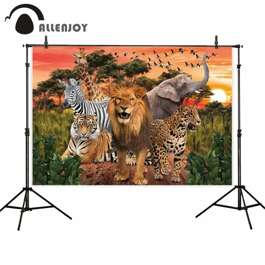 Allenjoy фон для фотосъемки с изображением африканских животных слона льва сафари |