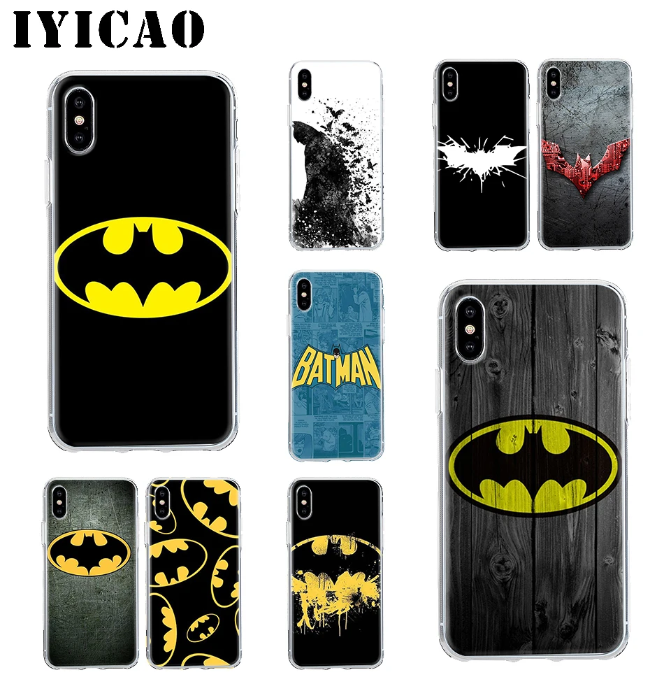 Жесткий чехол IYICAO с супергероем Бэтменом для Iphone 4 4s 5 5S Se 6 7 7plus 8 8Plus X XS MAX XR 6s Plus 11 pro