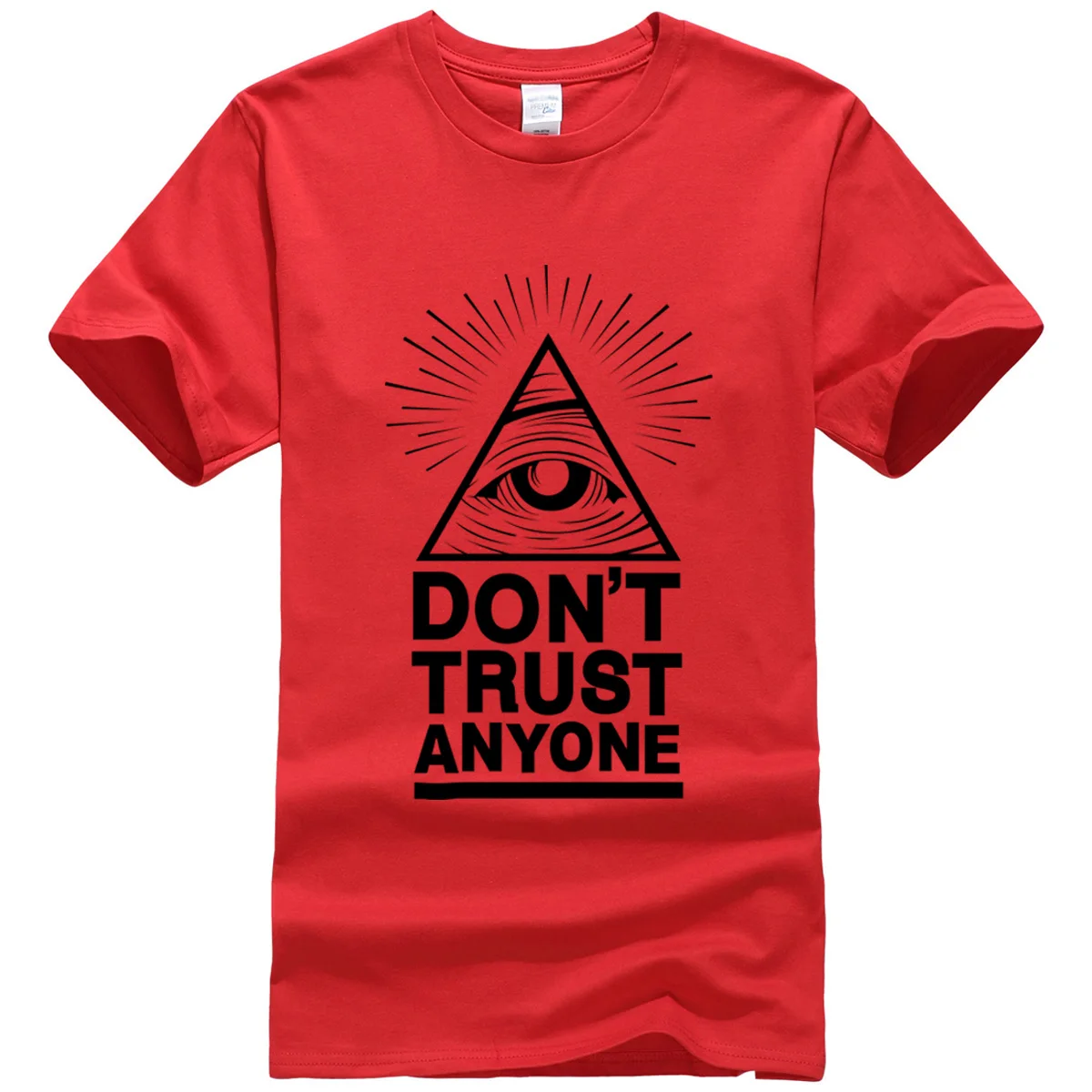 red1 Лето, новинка, мужские футболки, Dont Trust Anyone Illuminati All Seeing Eye, футболка с буквенным принтом, Мужская футболка, повседневные топы, футболки - Цвет: red1