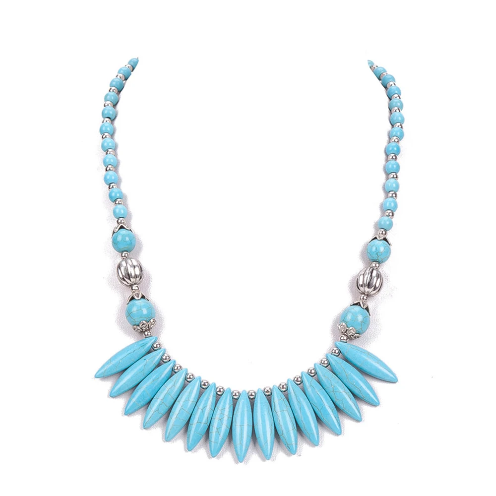 Женское винтажное ожерелье чокер AMOURJOUX из натурального камня в форме капли|Колье|