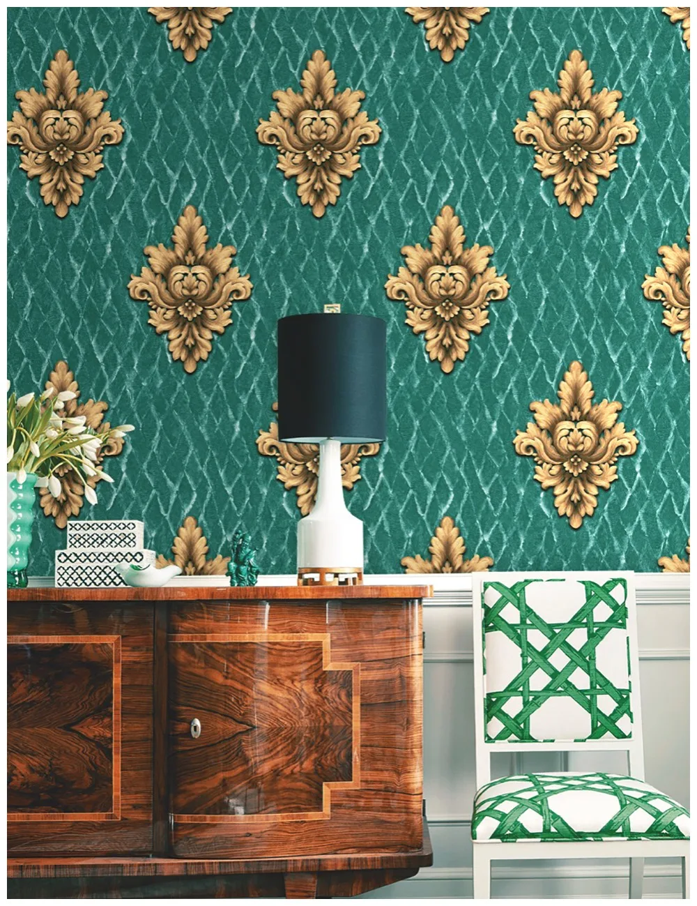 HaokHome винтажные французские Дамасские Обои 0 53 М * 10 м цветочная контактная бумага