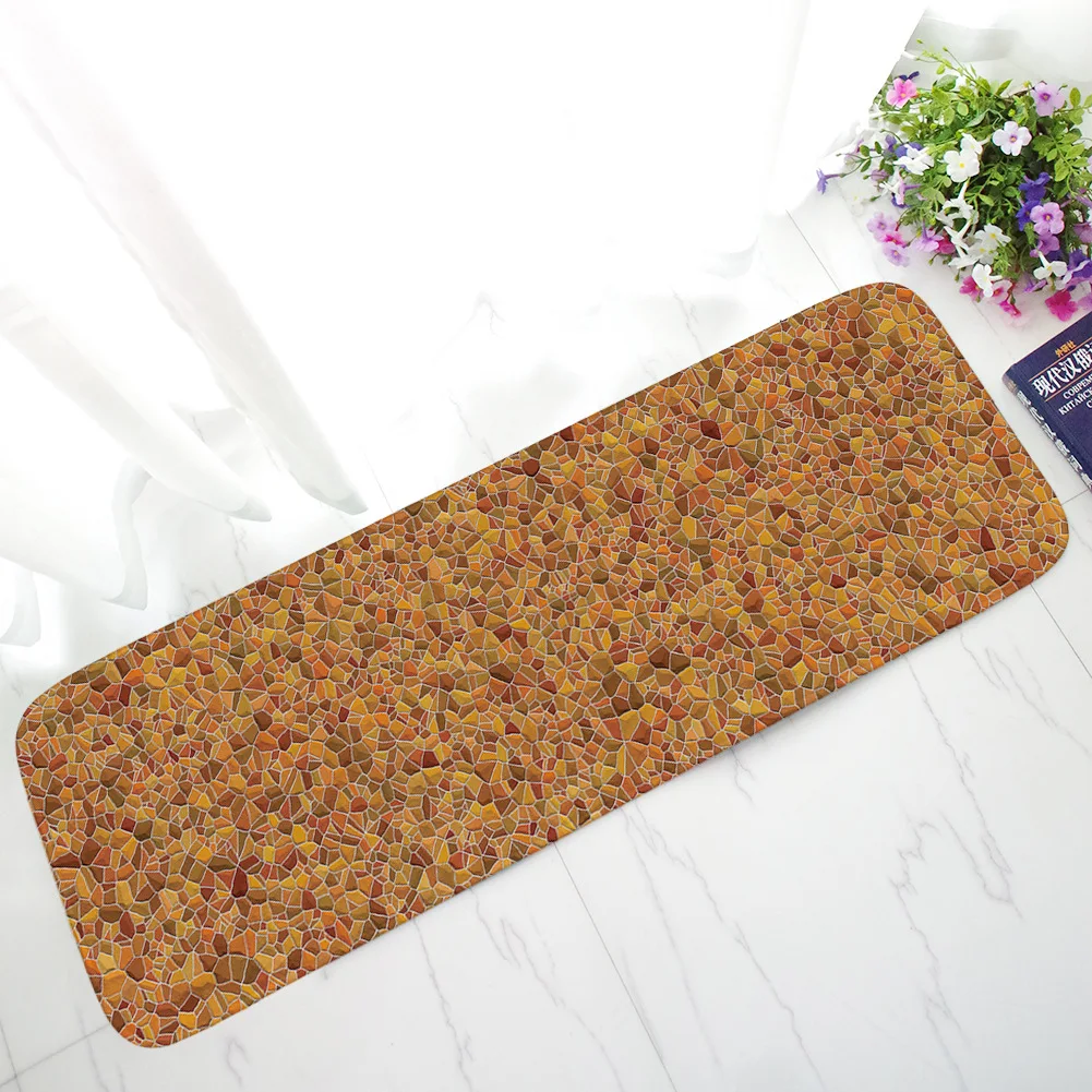 Длинный напольный коврик с узором из камня украшение для гостиной Нескользящий