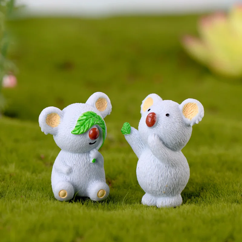 Фигурка семьи коала мать сын дерево медведь животное смола ремесло модель