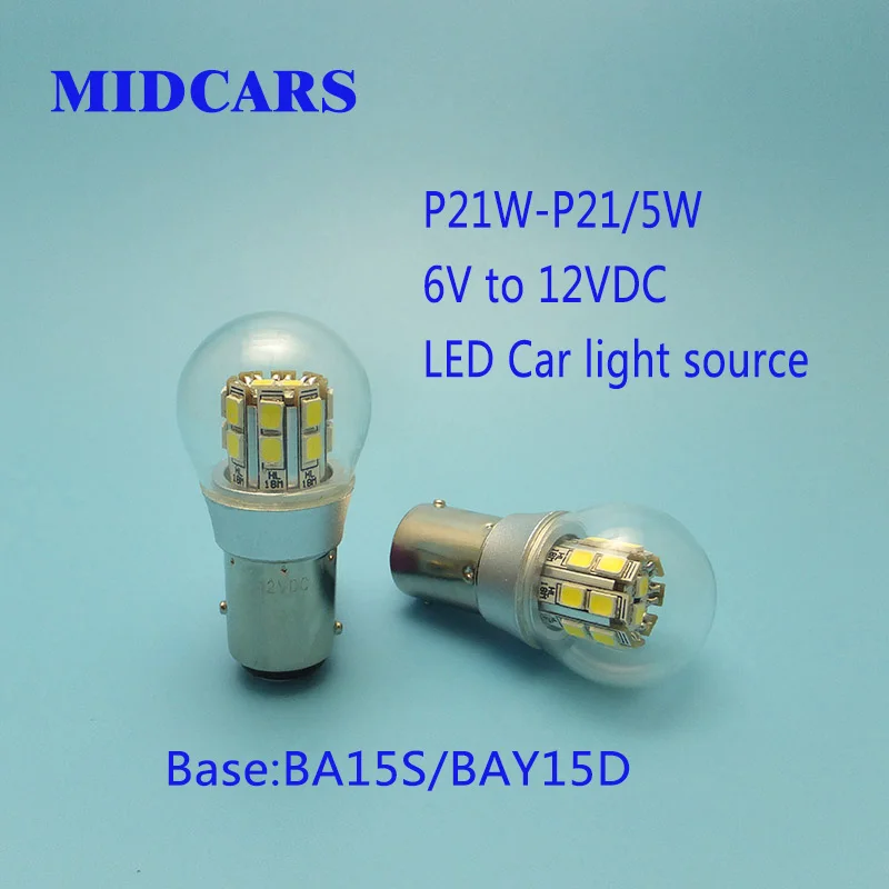 Горячая Распродажа светодиодная лампа MIDCARS 1157 с двойной интенсивностью 6 в BAY15d P21/5