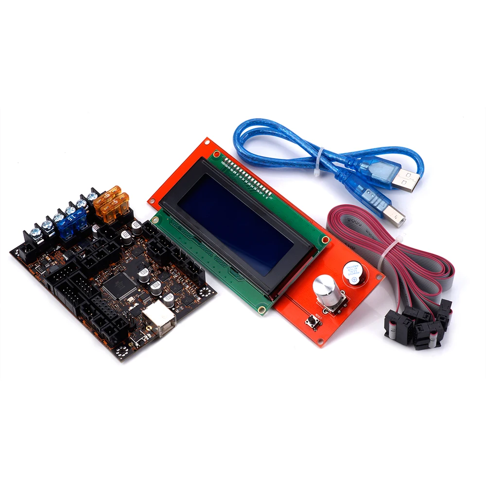 2004 ЖК-дисплей+ EinsyRambo 1.1a материнская плата для Prusa i3 MK3 с 4 Trinamic TMC2130 управление 4 Mosfet переключаемые выходы