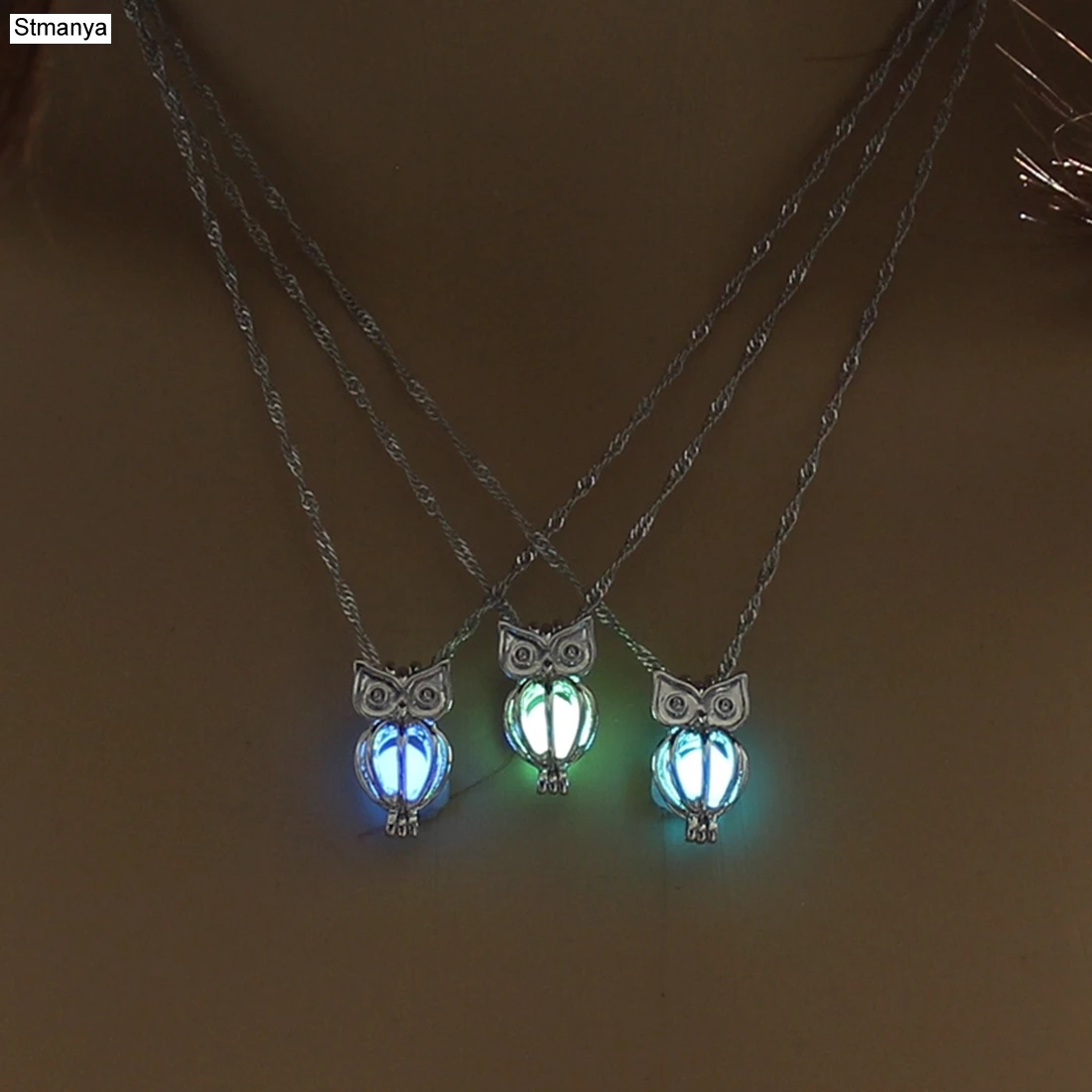 

Glowing Owl Necklace Pendants Cute Luminous Jewelry Choker 3 Colors Christmas Gift For Necklace Women Choker Jewelry