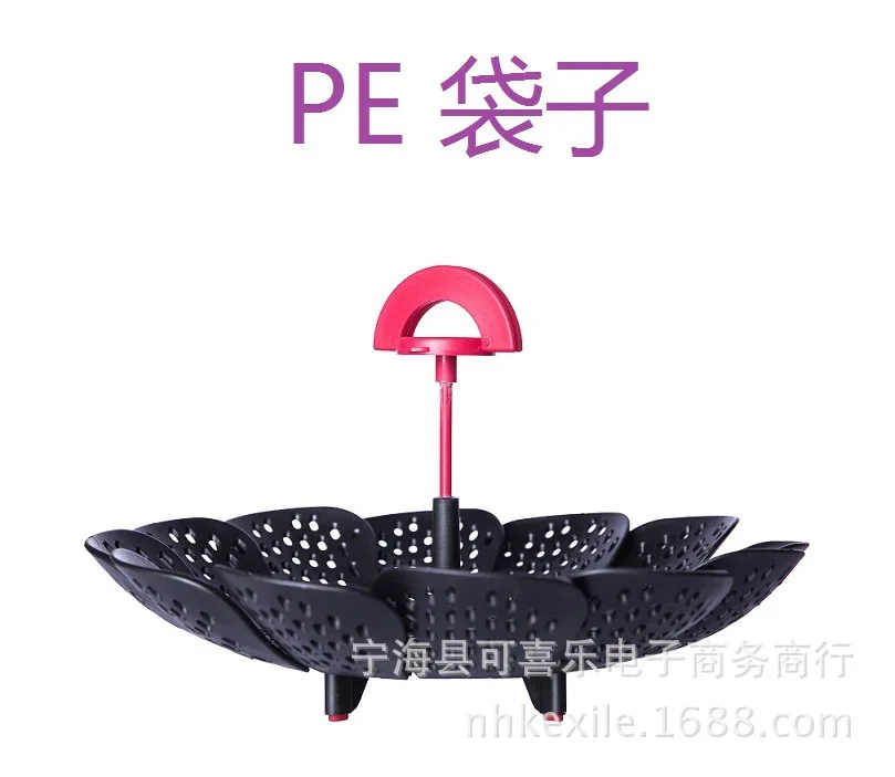 5 Pieces Lotus Type Retractable Handle Folding Steamers Steamer Steamed Basket Fruit | Дом и сад