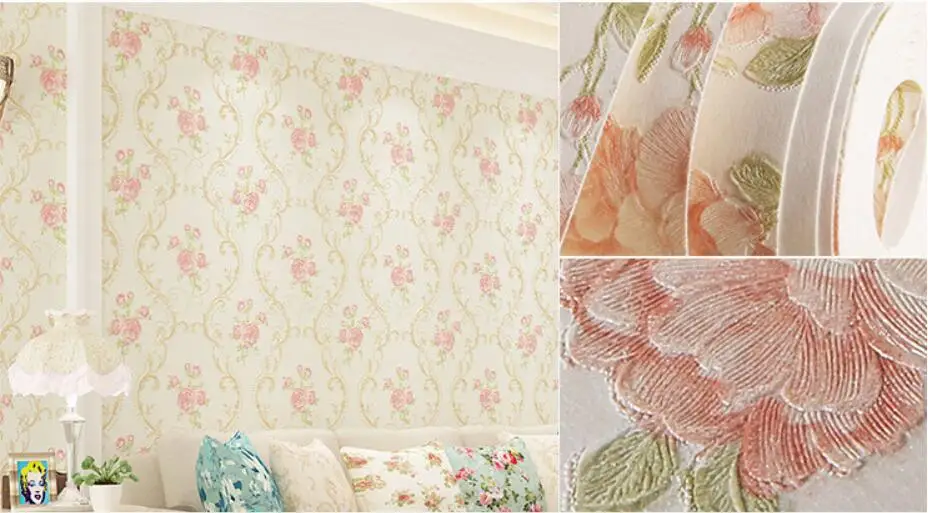 Beibehang пасторальный розовые цветы обои ТВ фон papel де parede 3d настенная бумага рулон для декора гостиной спальни