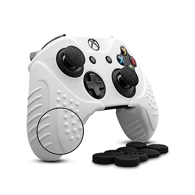 5663WH Силиконовый чехол CHINFAI для microsoft Xbox One, противоскользящий защитный чехол для Xbox one S, контроллер для Xbox One X с захватами для большого пальца - Цвет: 5663WH