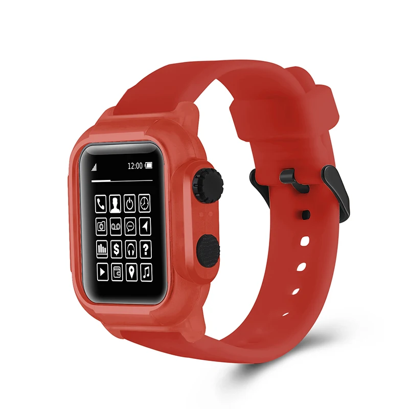 Новинка для Apple Watch 4 44 мм водонепроницаемый силиконовый спортивный ремешок для Apple Watch Series 4 ремешок с защитным чехлом
