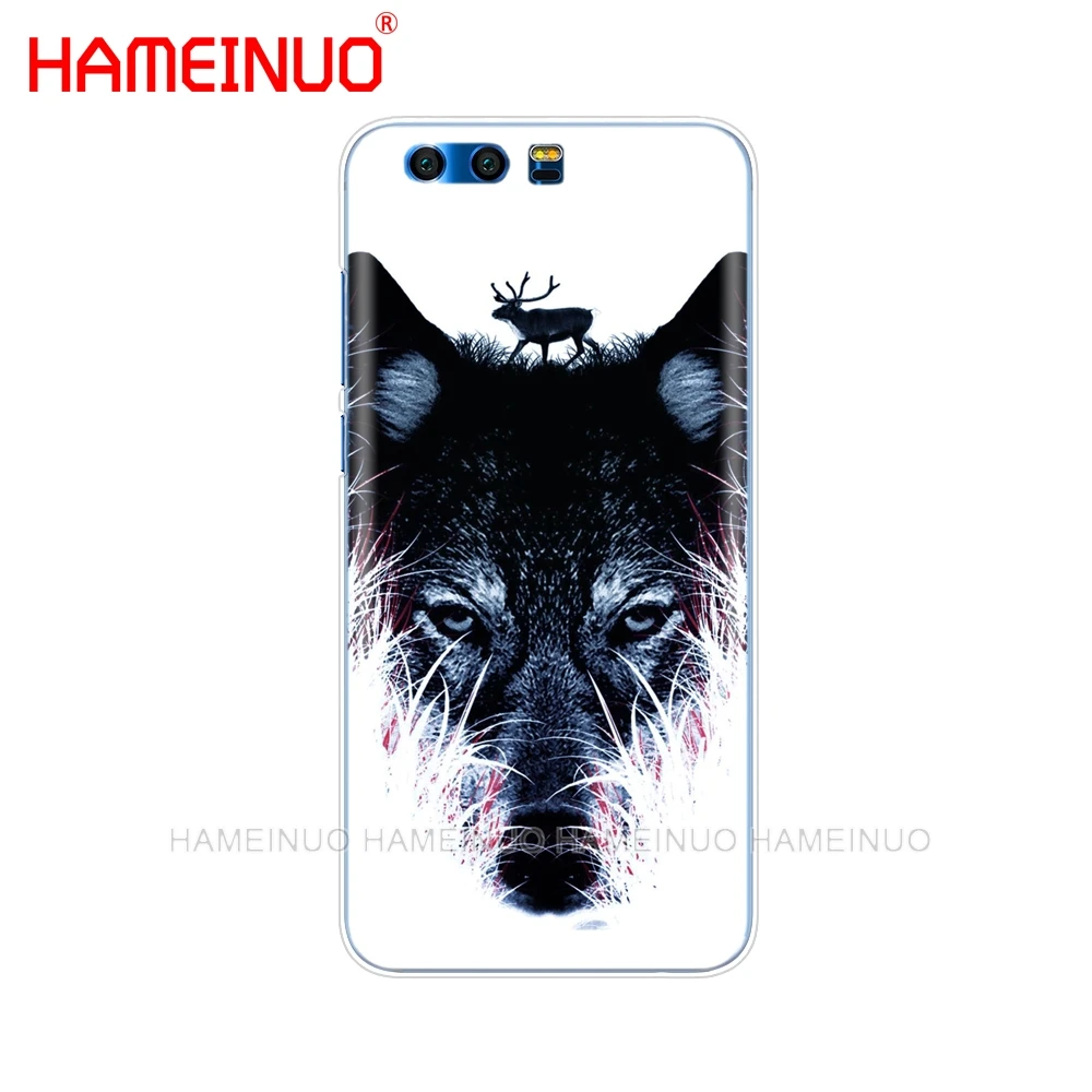 HAMEINUO чехол для телефона с изображением темного Ночного Волка Huawei Honor 10 V10 4A 5A 6A 7A 6C