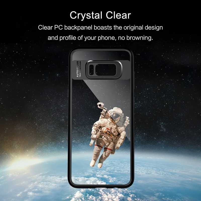For Samsung Galaxy S8 Case ROCK Full Protective Slim TPU &amp Acrylic Transparent Back Cover for plus |