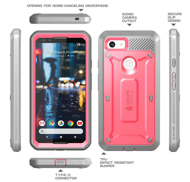Чехол SUPCASE для Google Pixel 3, чехол серии UB Pro, прочная кобура с клипсой, со встроенным протектором экрана