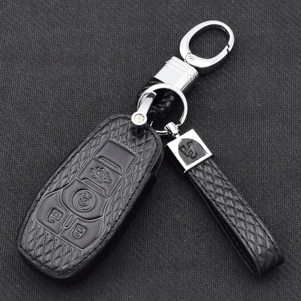 Чехол для ключей из натуральной кожи с микрофиброй Ford Explorer aurus Mondeo Smart Remote Fob Protector