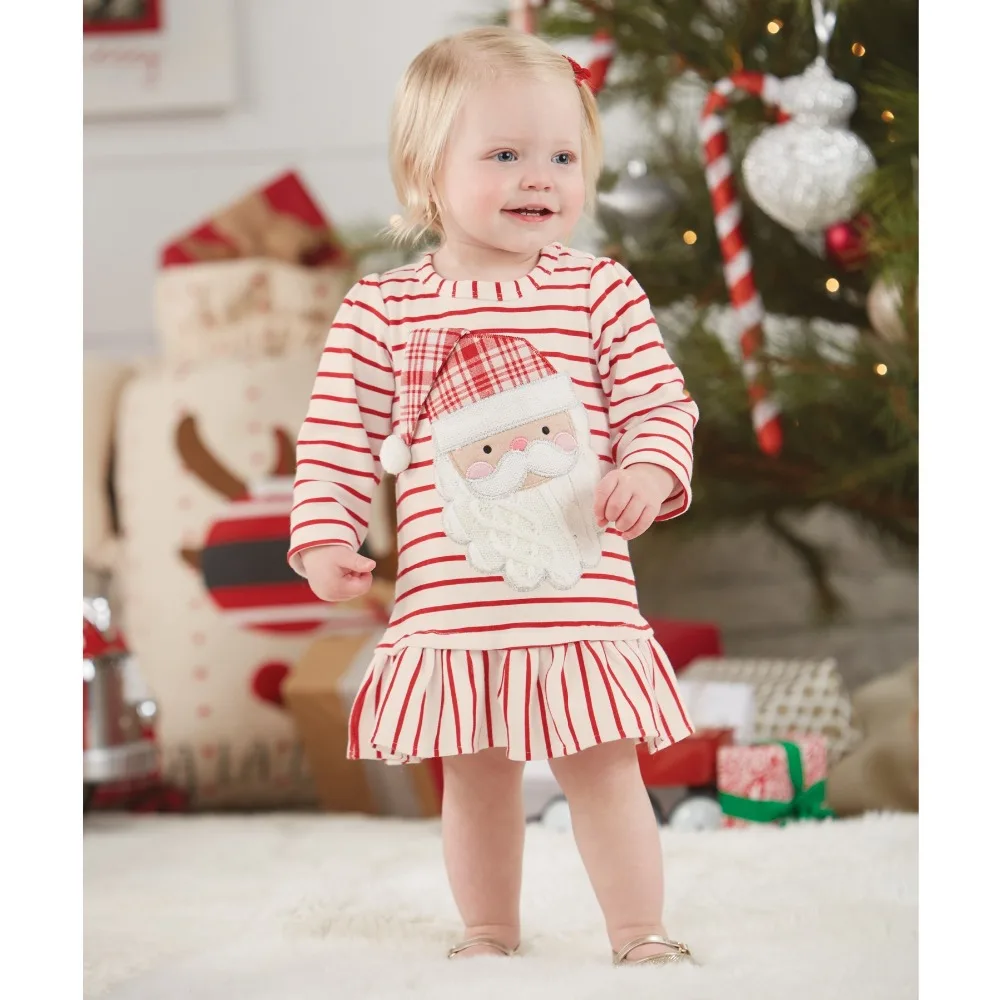 

Red Baby Christmas Dress for Girl Children New Year Festival Santa Costume Kids Party Dresses for Girl Toddler Clothes DS19