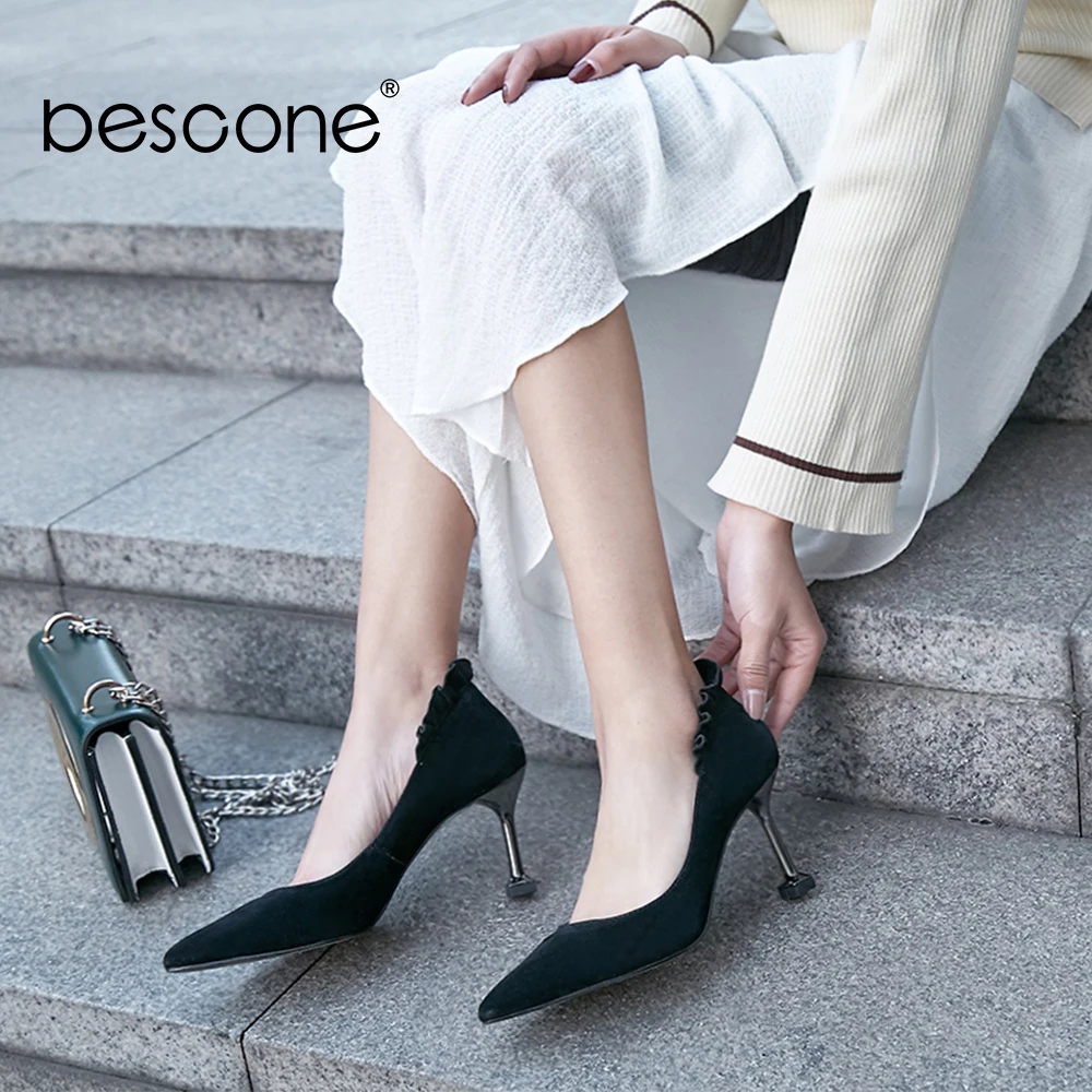 BESCONE/2019 г. весенняя женская обувь на высоком тонком каблуке пикантные женские