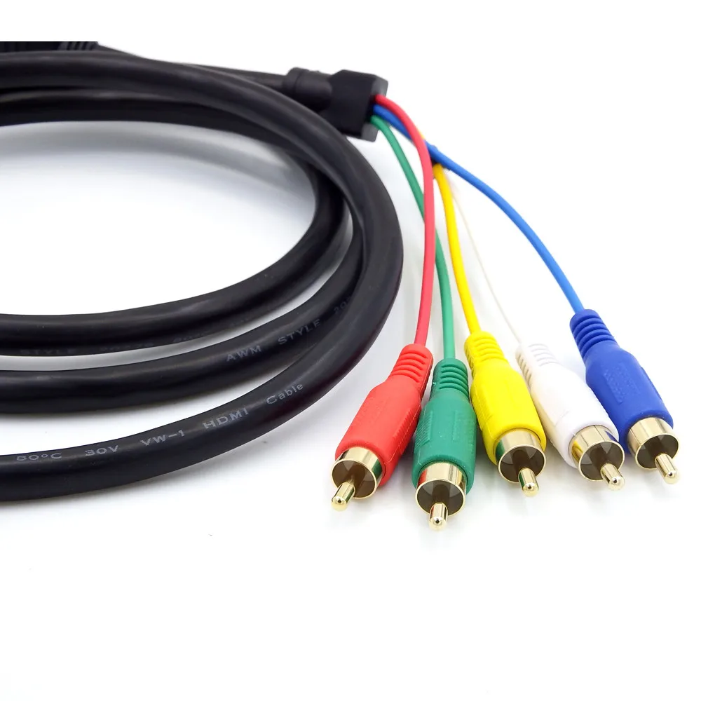 CARPRIE HDMI до 5 RCA Мужской Аудио Видео Компонент конвертировать кабель для HDTV TV BOX 1080P