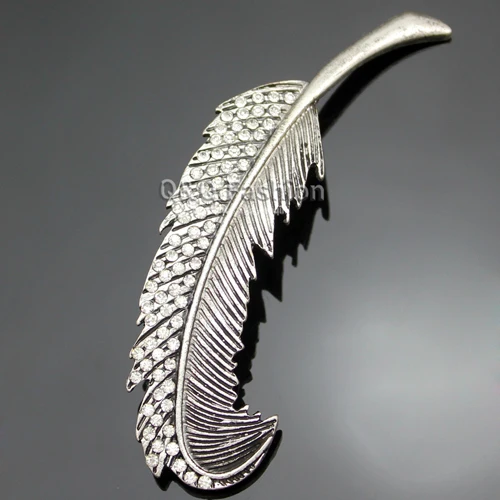 Блогер лист перо Хрустальная заколка для волос зажим манжета с когтями оснастка