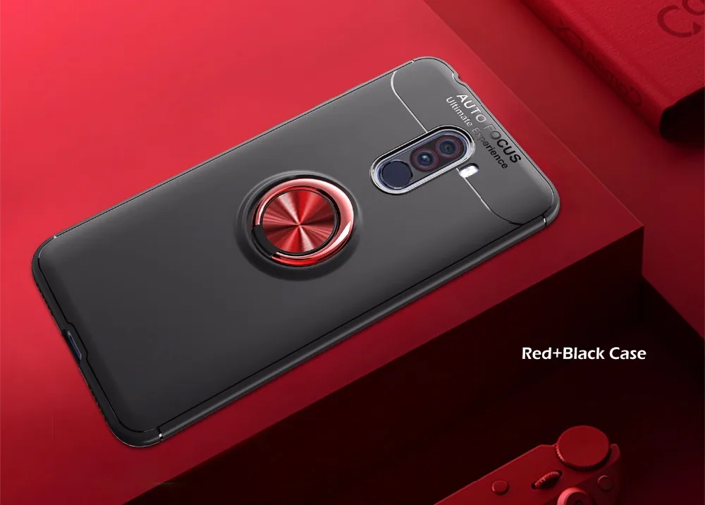 Противоударный чехол для Pocophone F1, чехол с кольцом на палец, магнит, матовый Силиконовый из ТПУ, чехол для Xiaomi PocoPhone F1, чехол Pocophone Poco F1