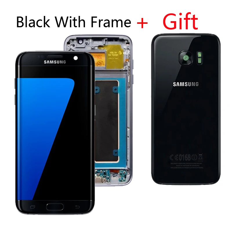 ЖК-дисплей 5,5 ''с функцией сгорания теней для SAMSUNG Galaxy S7 Edge G935 G935F G935FD, сенсорный ЖК-экран с подарком, задняя крышка S7edge